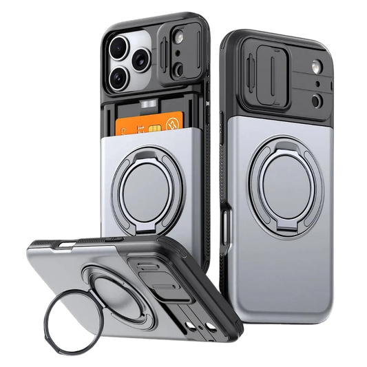 Aurum Shockproof iPhone Case With Kickstand Grey