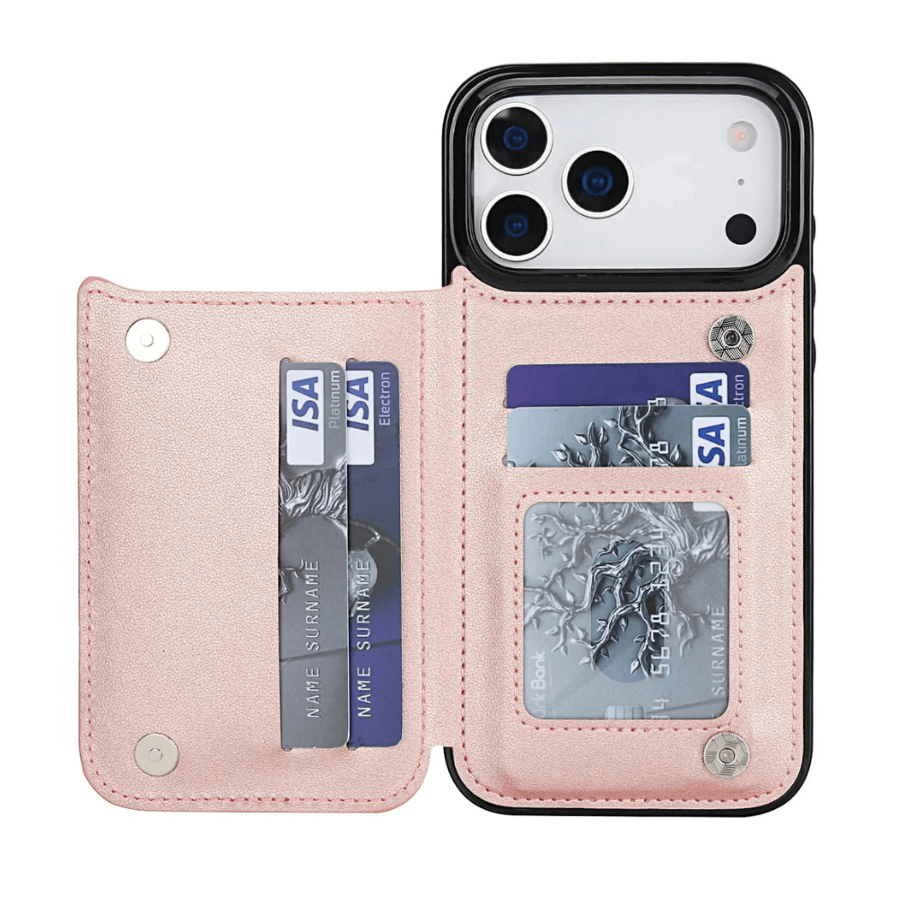 Tempero Leather Flip Wallet Case for iPhone Series 15-17