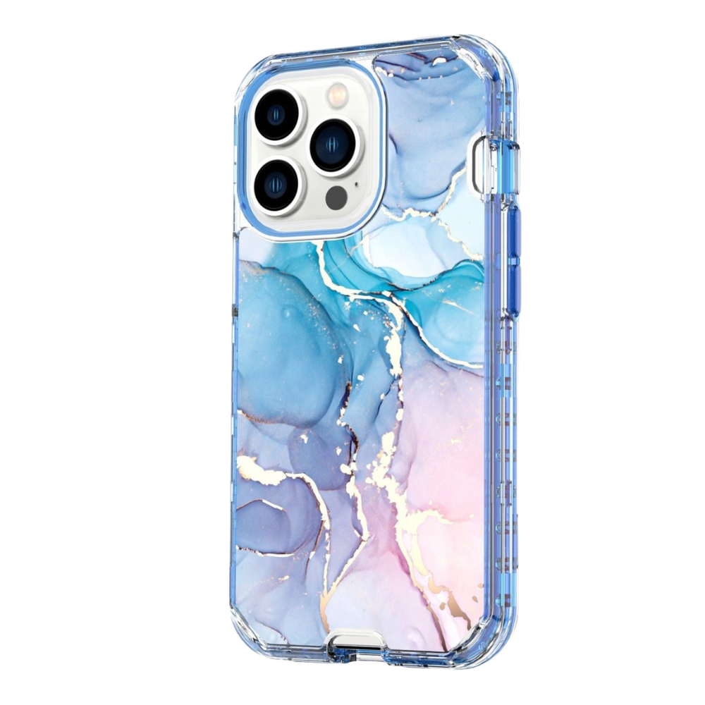 Castra Marble Pattern Soft Silicone iPhone Case Castra Blue Marble