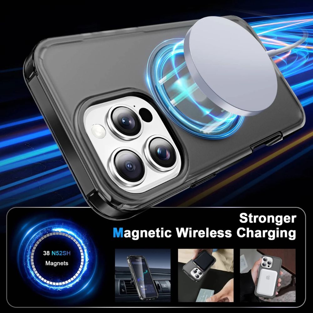 Dives Shockproof Matte iPhone Case With Screen Protector And Ring Holder