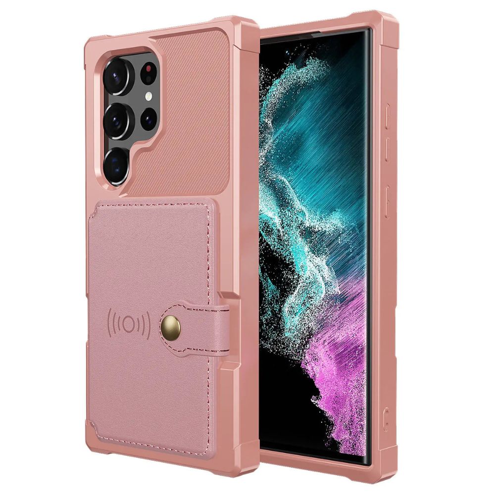 Echo Luxury Leather Wallet Case For Galaxy A Series Pink
