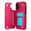 Vistor Leather Flip Wallet Case For iPhone 17 Series Rose Red iPhone 17