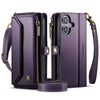 Cervus RFID Blocking Wallet Case With Crossbody Strap And Lanyard Purple