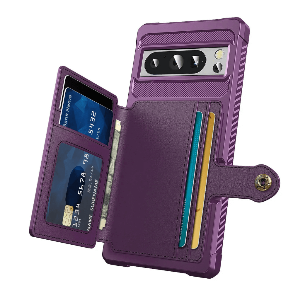 Abeo Shockproof Leather Wallet Case For Google Pixel