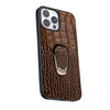 Adepto Leather iPhone Case With Ring Coffee