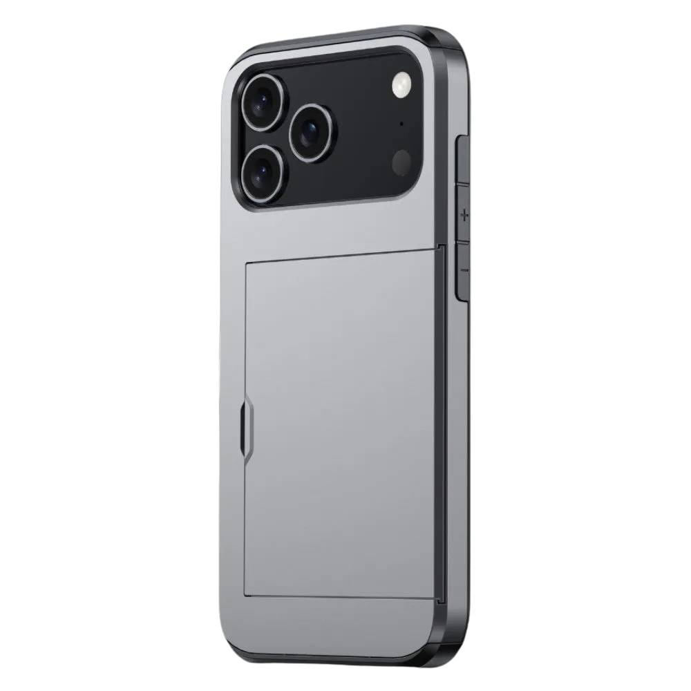 Depereo Military Grade Slide Wallet Case For iPhone With Card Slot Grey