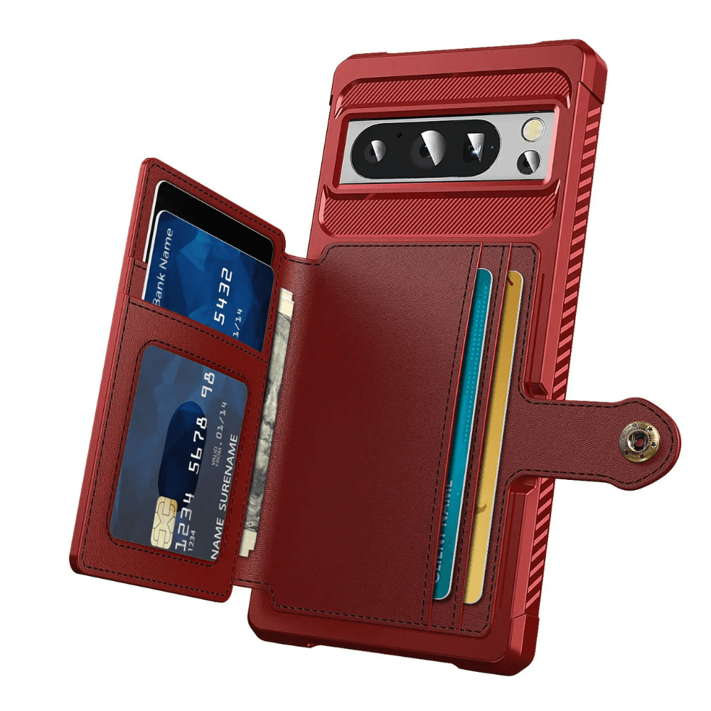 Abeo Shockproof Leather Wallet Case For Google Pixel