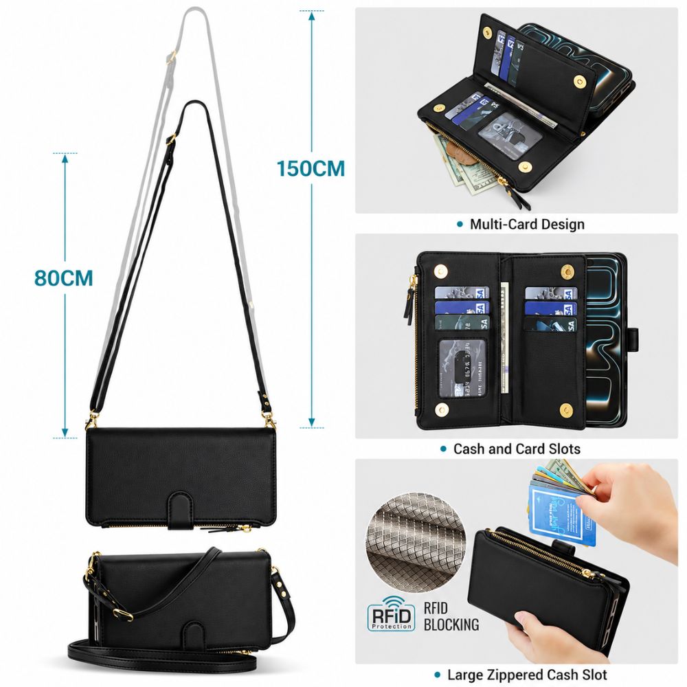 Diluo RFID Magnetic Detachable Wallet iPhone Case