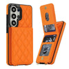 Claudo Leather Wallet Case for Galaxy S Series With Card Holder Orange