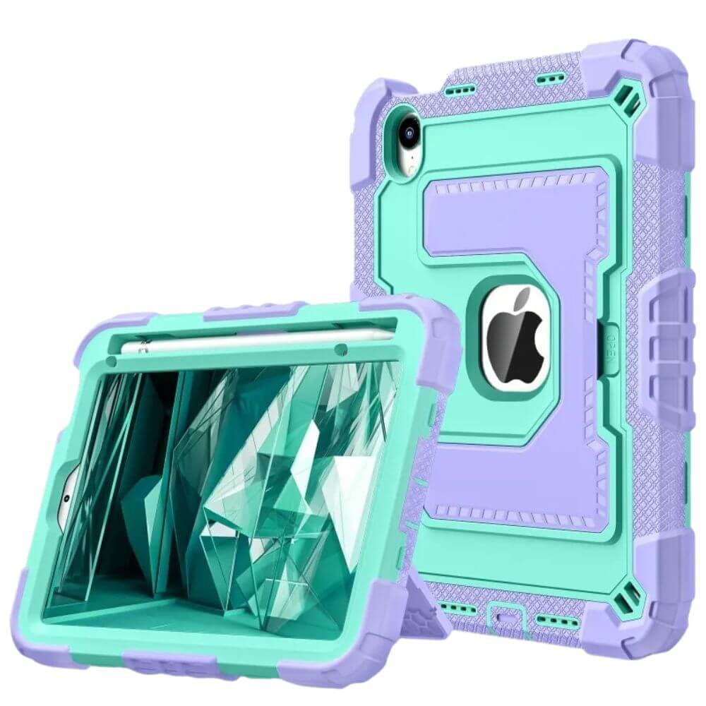 Delego Heavy Duty iPad Mini Case Purple Green