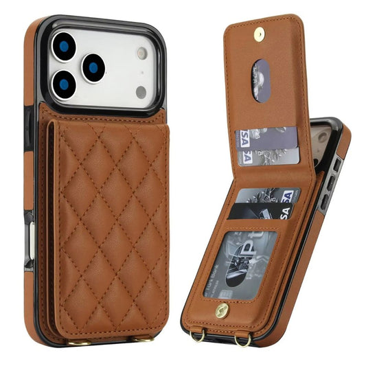 Devoco Leather Wallet iPhone Case With Card Holder Brown