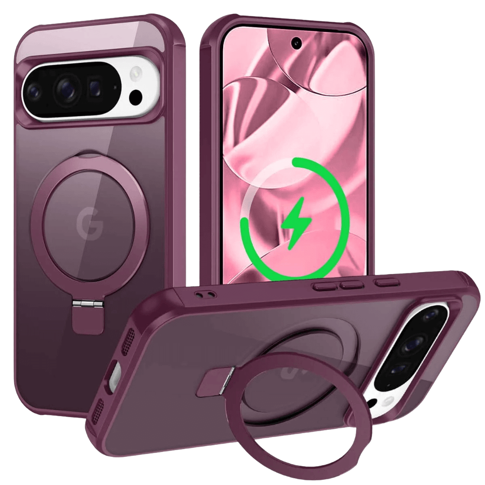 Sero Shockproof MagSafe Case For Google Pixel With Ring Holder Claret