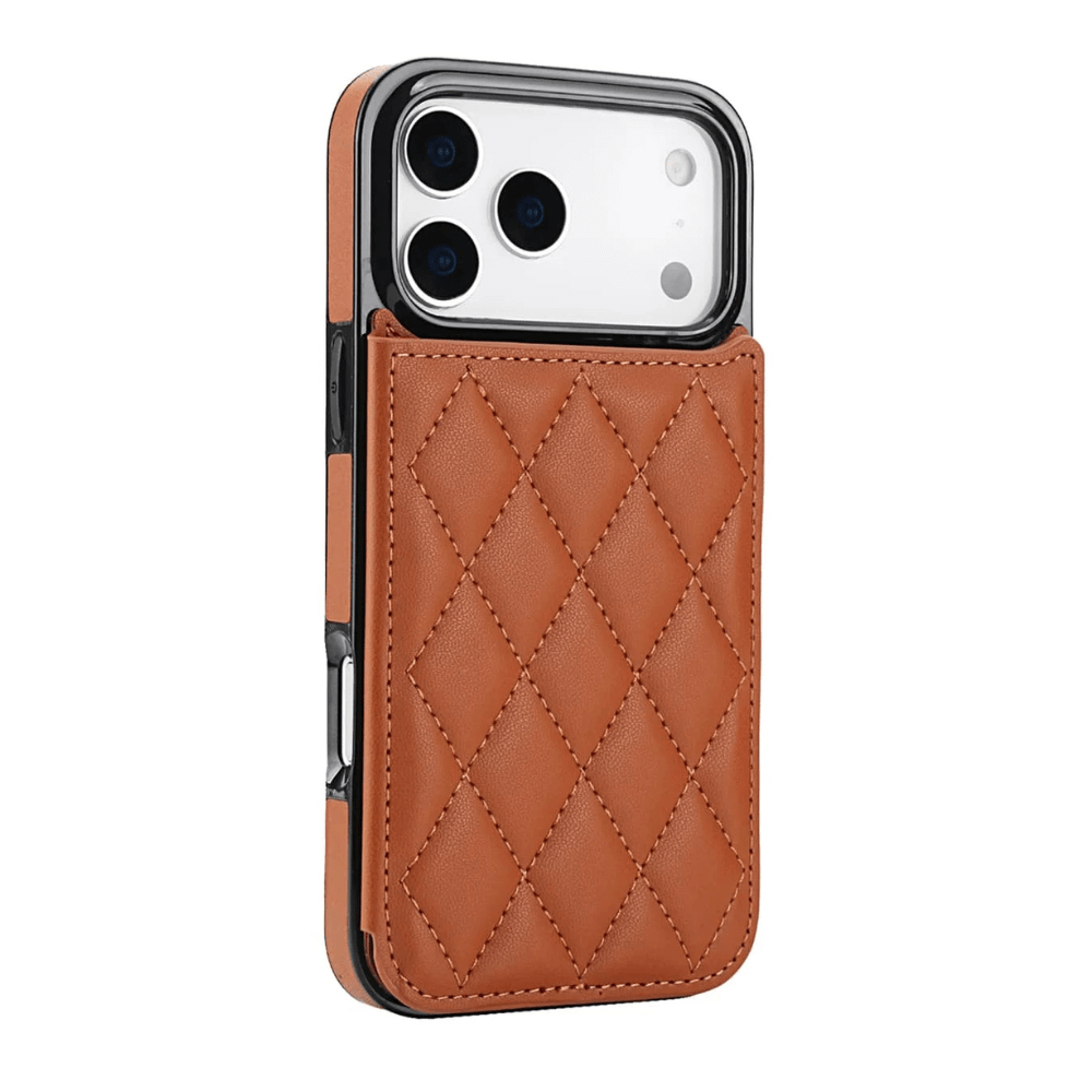 Tempero Leather Flip Wallet Case for iPhone Series 15-17 Brown