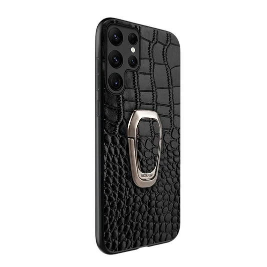 Acidus Leather Galaxy Case With Ring Black