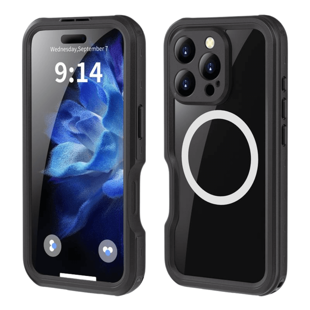 Ala Magsafe Pro Transparent Waterproof Case for iPhone Series 14-17 Black iPhone 16 Pro