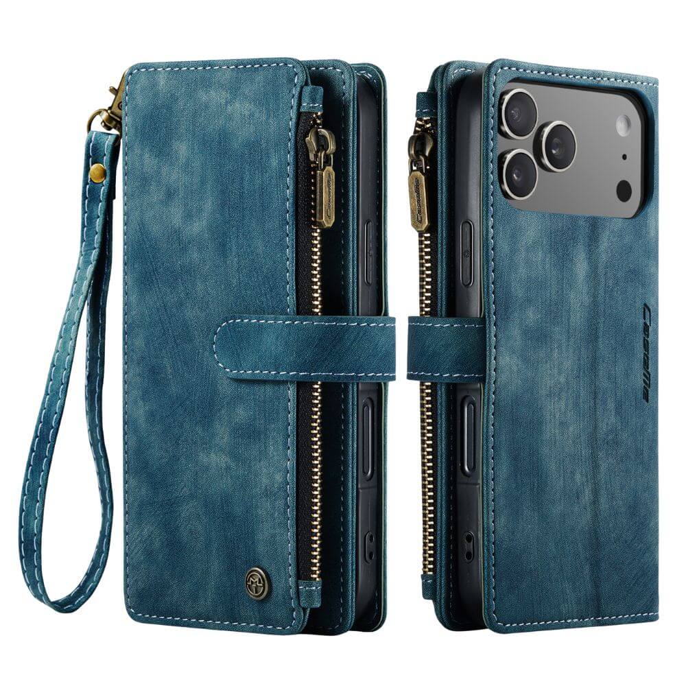 Saevio Magnetic Leather iPhone Case Blue iPhone 17 Pro