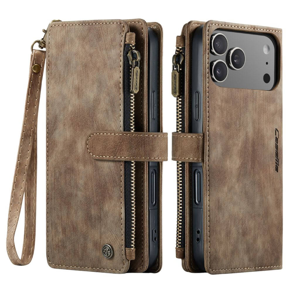 Saevio Magnetic Leather iPhone Case Brown iPhone 17 Pro