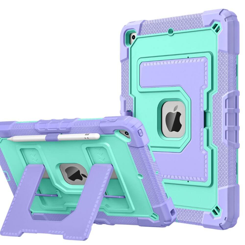 Defendo Heavy Duty iPad Case Purple Green