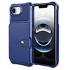 Echo Luxury Leather Wallet Case For iPhone Series 14-17 Blue