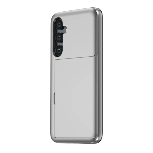 Everto Military Grade Slide Wallet Galaxy Case With Card Slot Silver