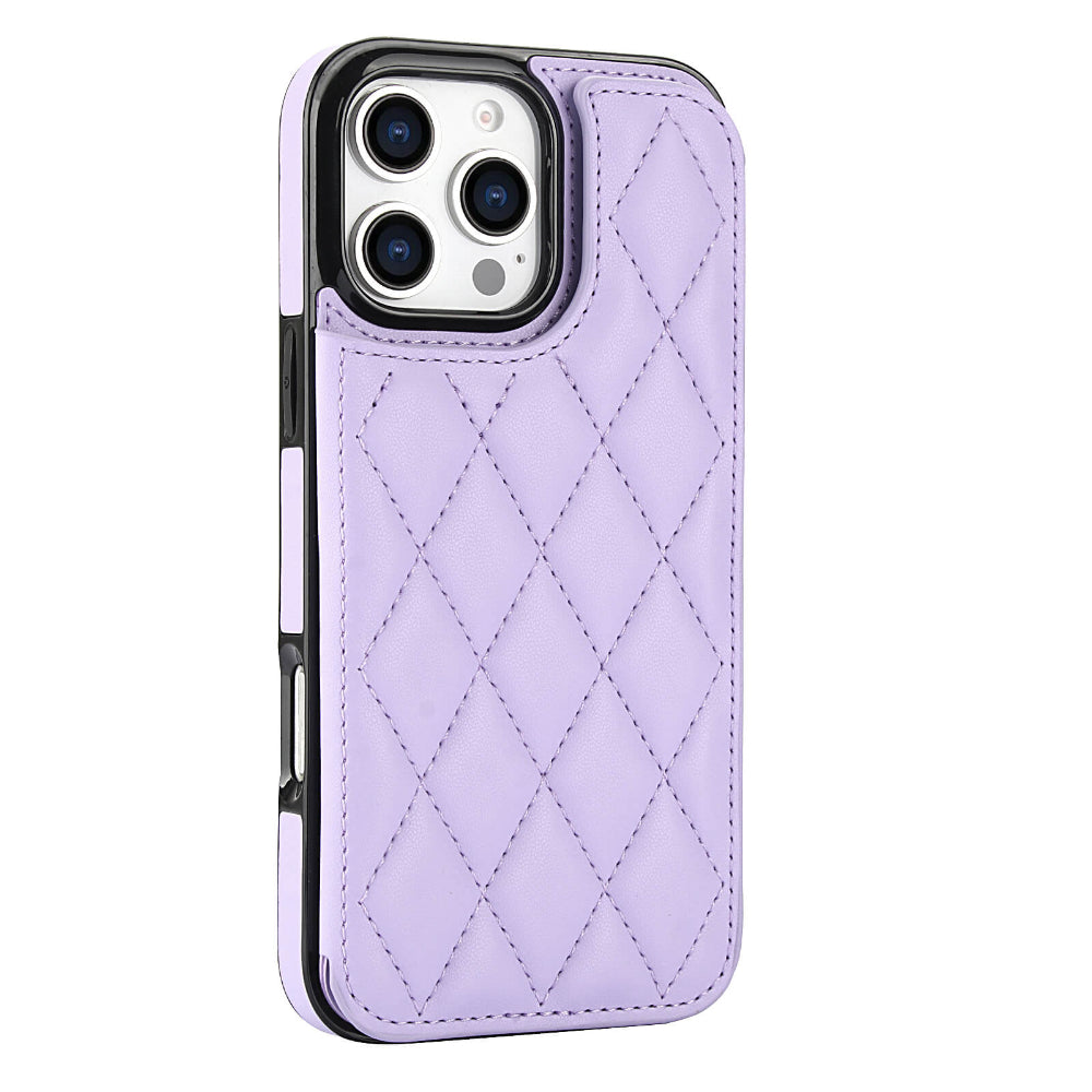 Tempero Leather Flip Wallet Case for iPhone Series 15-17 Purple