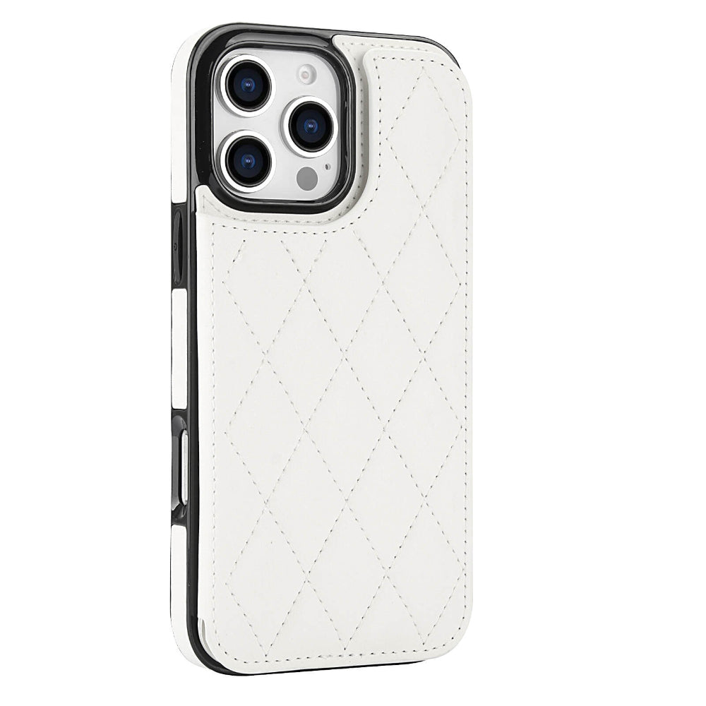Tempero Leather Flip Wallet Case for iPhone Series 15-17 White