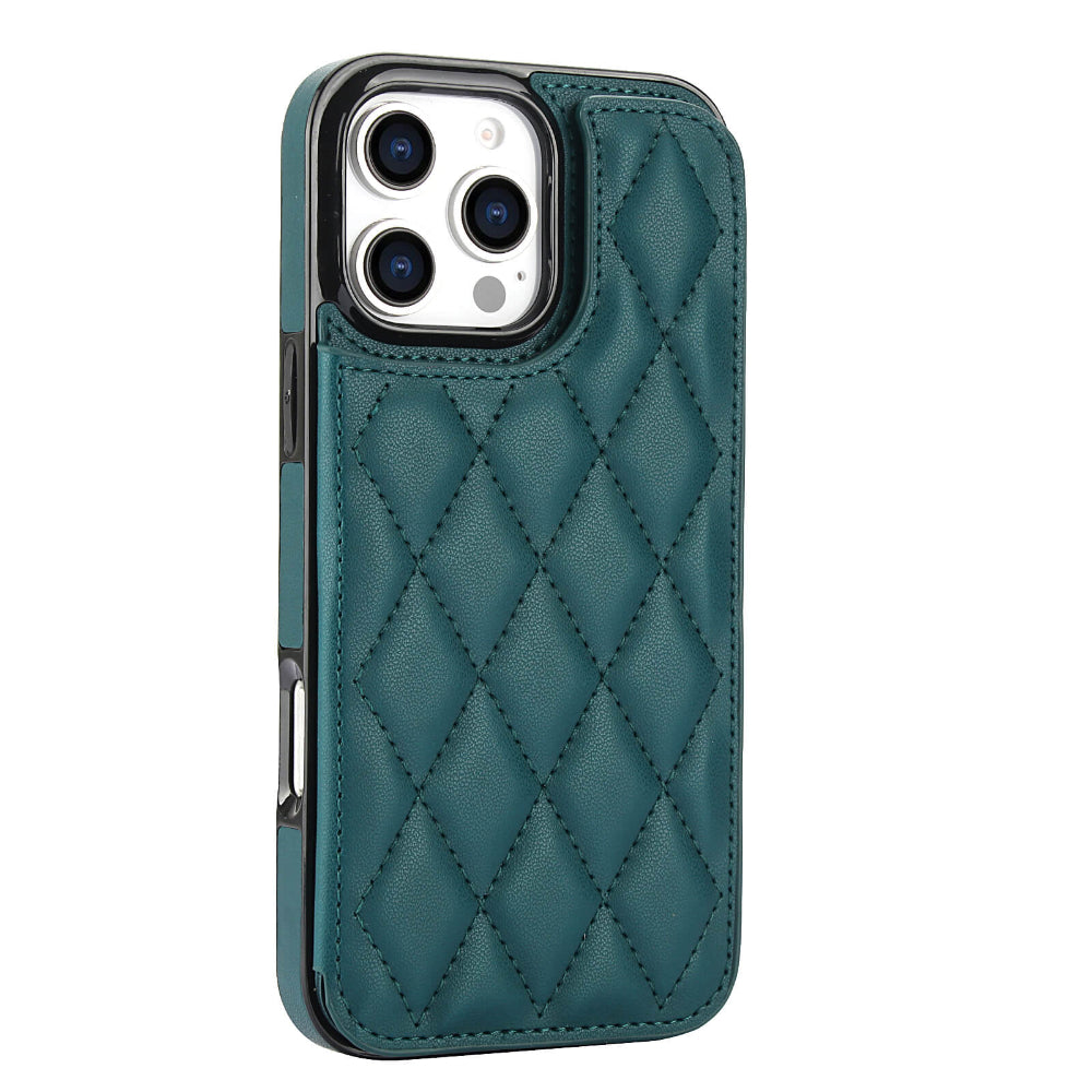 Tempero Leather Flip Wallet Case for iPhone Series 15-17 Dark Green