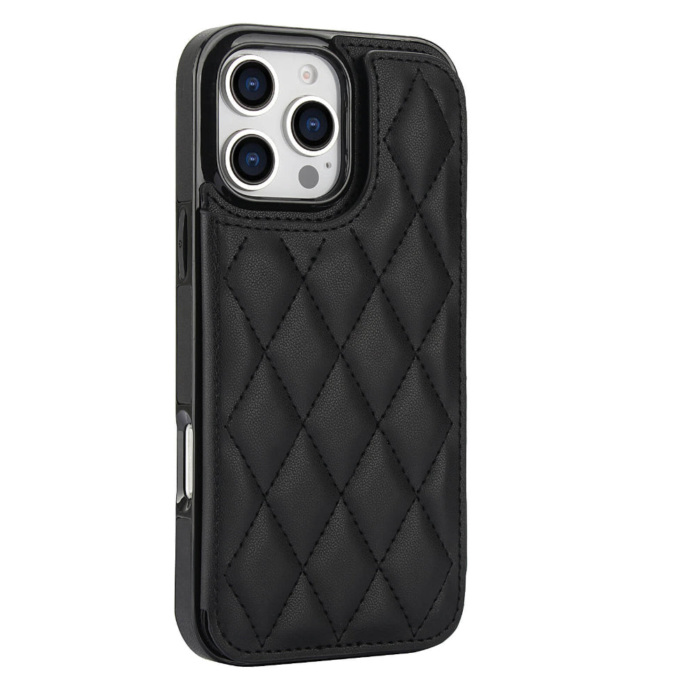 Tempero Leather Flip Wallet Case for iPhone Series 15-17 Black