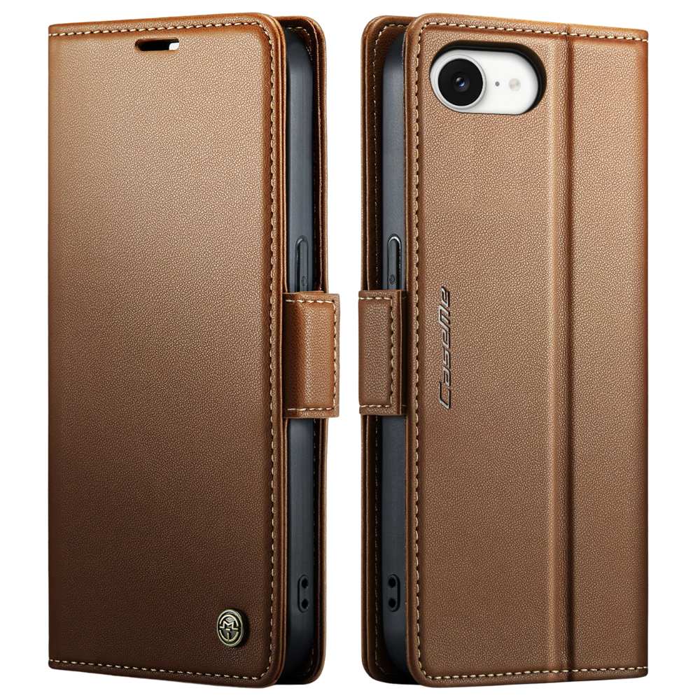 Nimia Leather Magnetic Case With Card Slots Brown