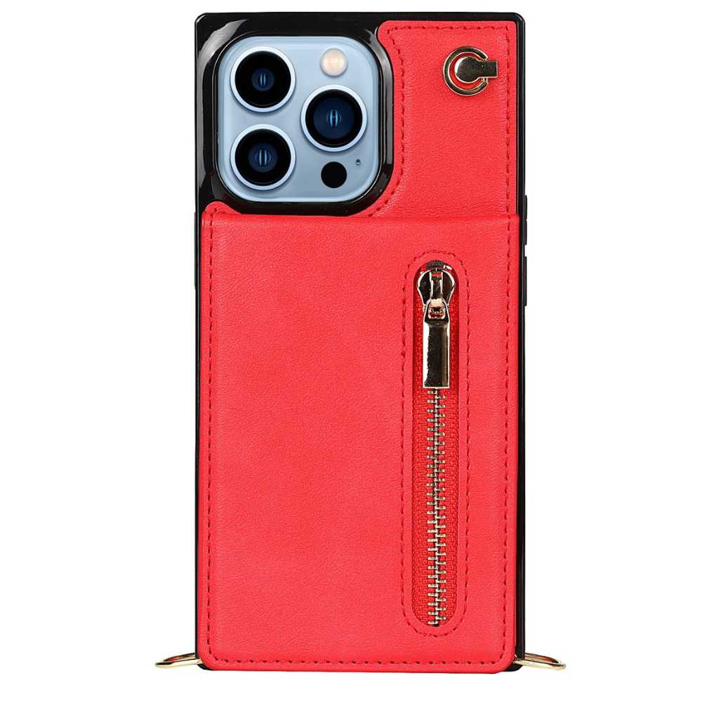 Nitida Crossbody Leather Case With Stand Red