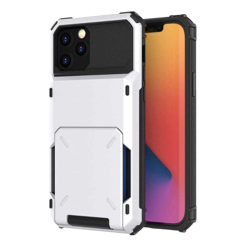 Orbit Shockproof iPhone Wallet Case For 14-17 Series White