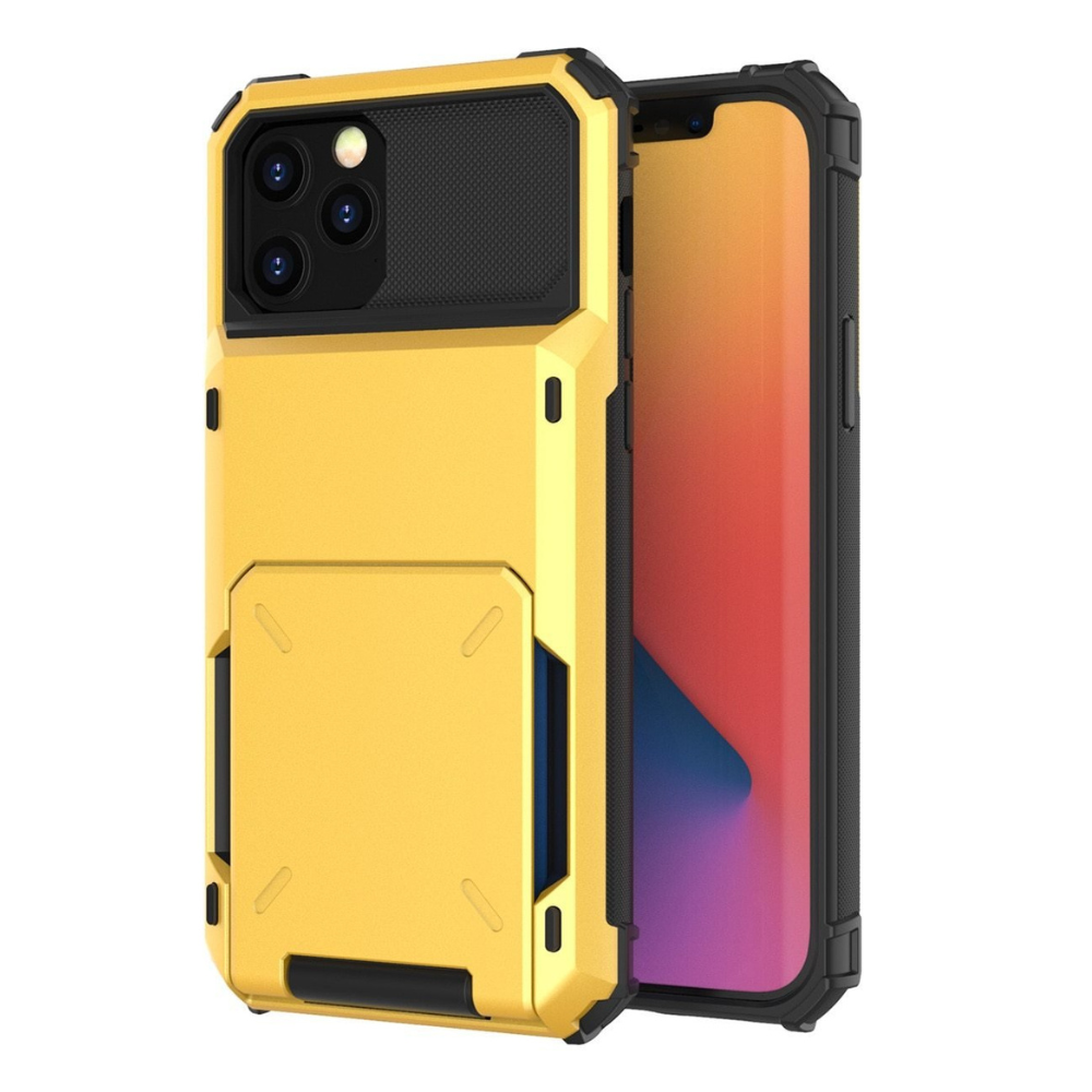 Orbit Shockproof iPhone Wallet Case For 14-17 Series Yellow