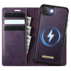 Quae Leather Flip MagSafe Wallet iPhone Case Purple