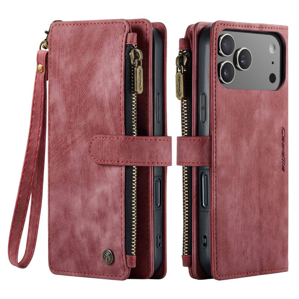 Saevio Magnetic Leather iPhone Case Red iPhone 17 Pro Max