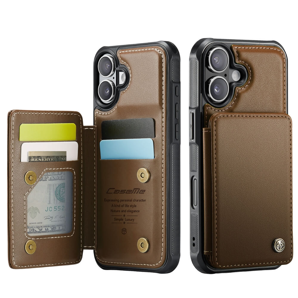 Redeo RFID Blocking Wallet iPhone Case Brown iPhone 17
