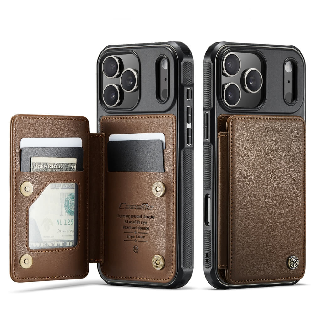 Redeo RFID Blocking Wallet iPhone Case Brown