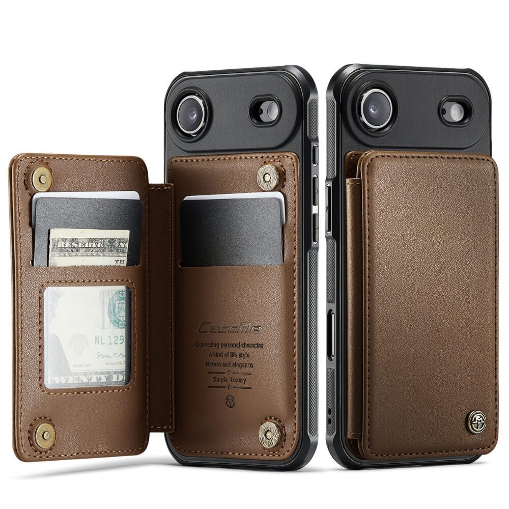 Redeo RFID Blocking Wallet iPhone Case Brown iPhone Air