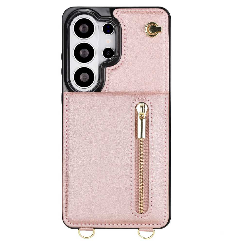 Mitis Crossbody Galaxy Leather Case With Stand Rose Gold Galaxy S26 Ultra