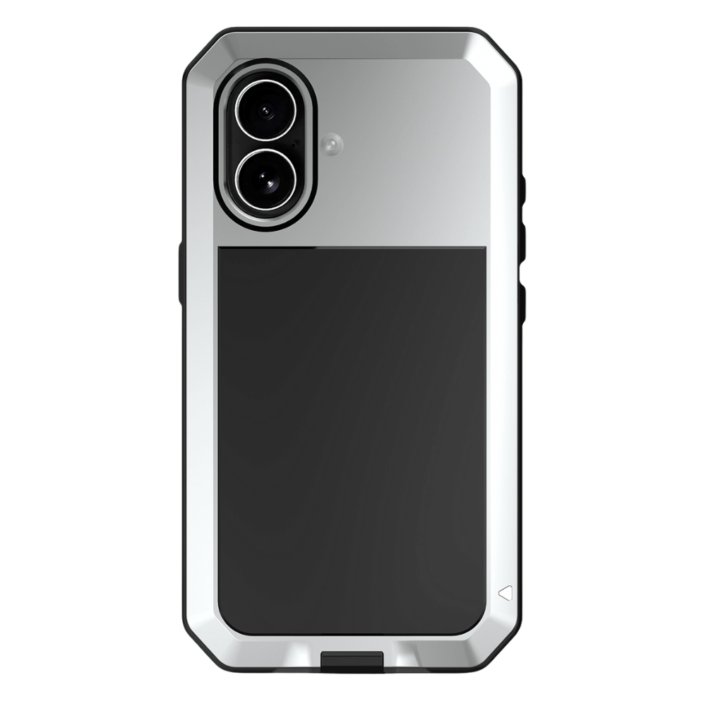 Titan Heavy Duty Metal iPhone Case For 14-17 Series Silver iPhone 17