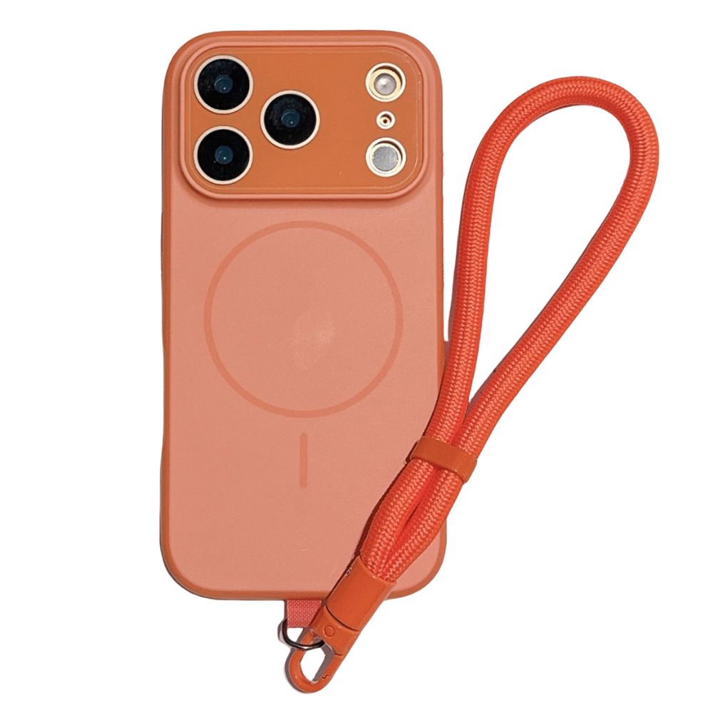 Nexus Magnetic Charging Shockproof iPhone Case With Hand Strap Orange