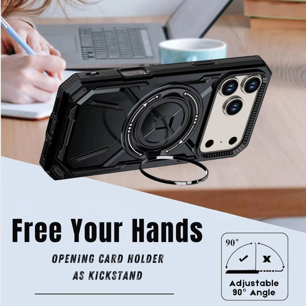 Virtus Magnetic Heavy Duty iPhone Case With Kickstand