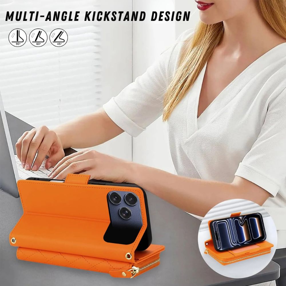 Acceptus Quilted Leather Wallet Case For iPhone 15-17