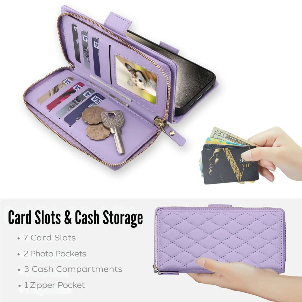 Acceptus Quilted Leather Wallet iPhone Case