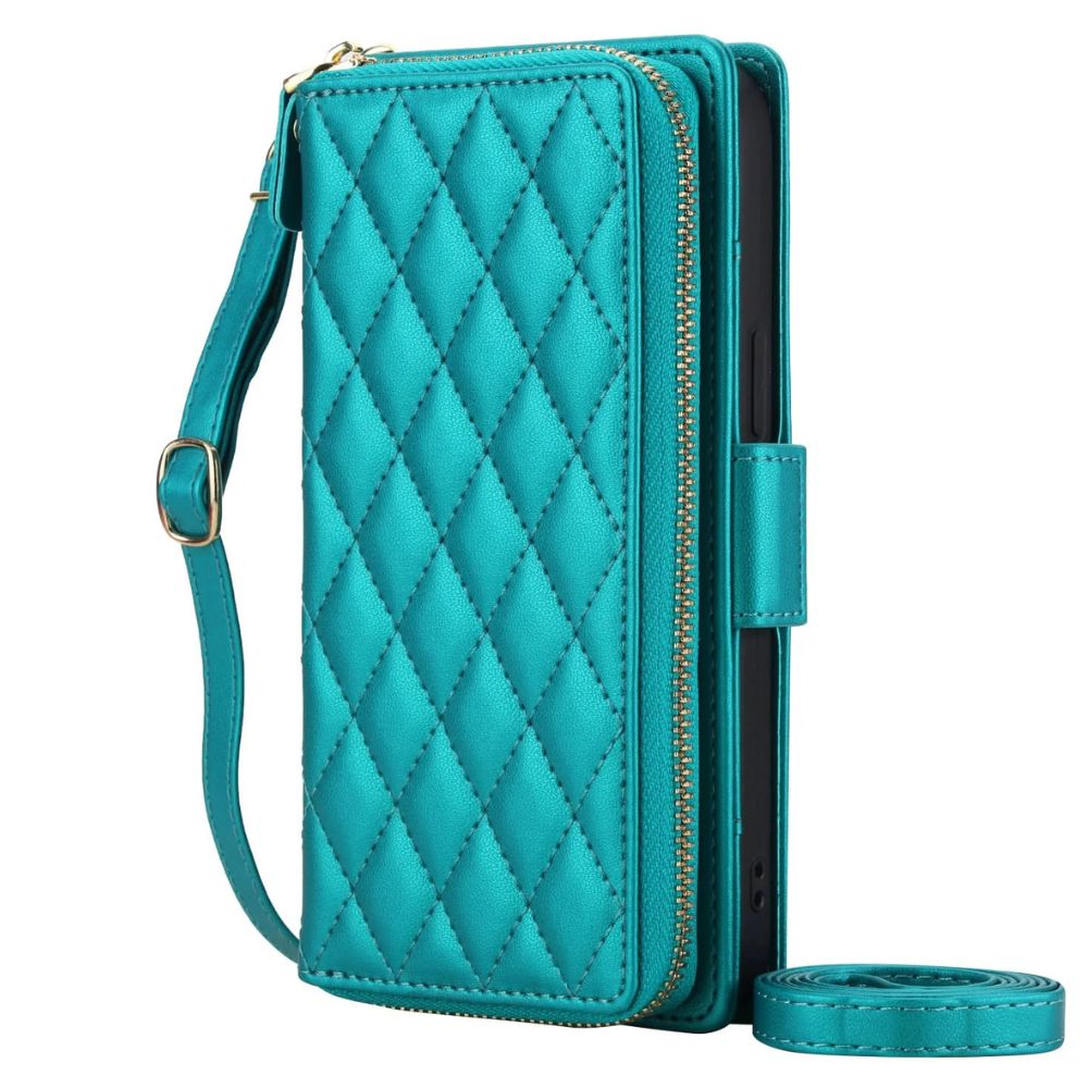 Acceptus Quilted Leather Wallet iPhone Case Teal