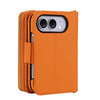 Acceptus Quilted Leather Wallet Case For iPhone 15-18 Orange iPhone Duo