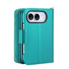 Acceptus Quilted Leather Wallet Case For iPhone 15-18 Teal iPhone Duo