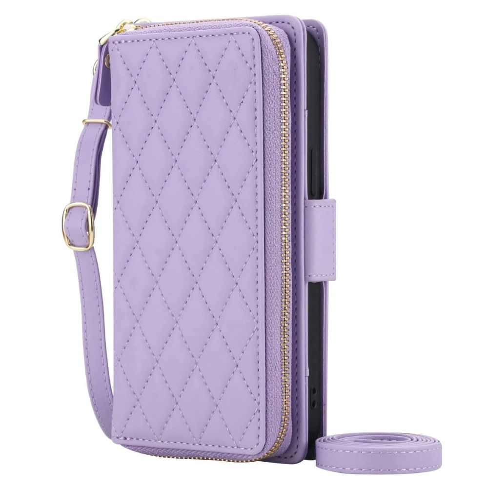 Acceptus Quilted Leather Wallet iPhone Case Light Purple
