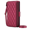 Acceptus Quilted Leather Wallet iPhone Case Wine Red