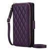 Aeger Quilted Leather Wallet Case for Galaxy S Series Dark Purple