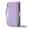 Aeger Quilted Leather Wallet Case for Galaxy S Series Purple